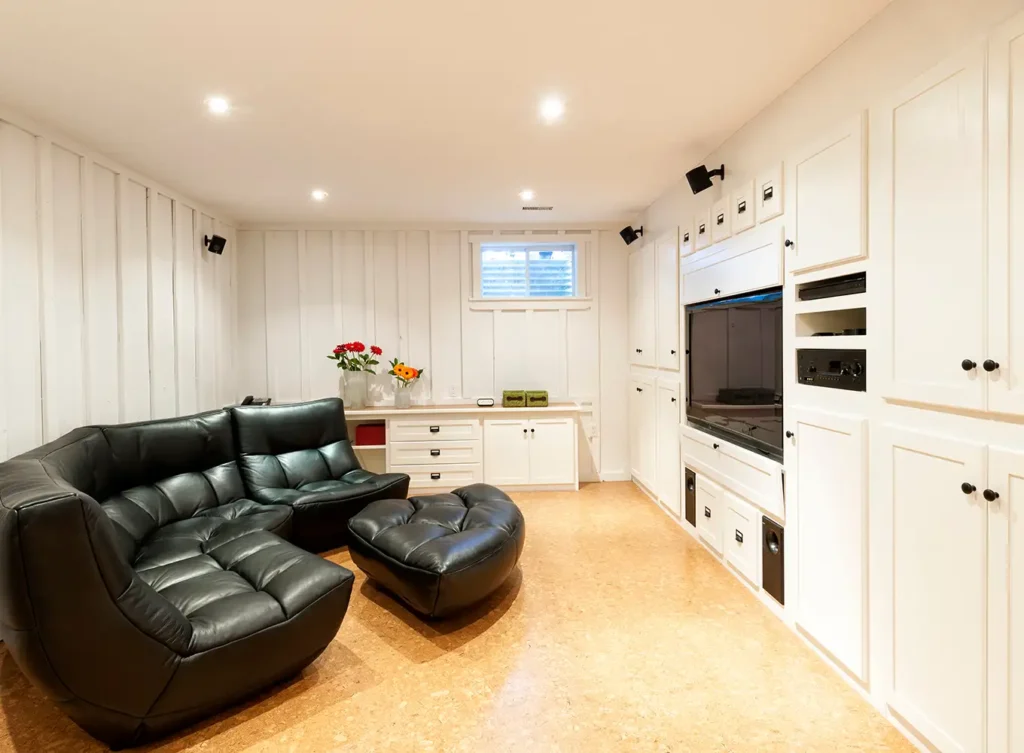 basement entertainment center installation in st. louis mo