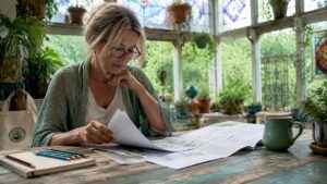 Homeowner reviewing renovation and remodeling plans