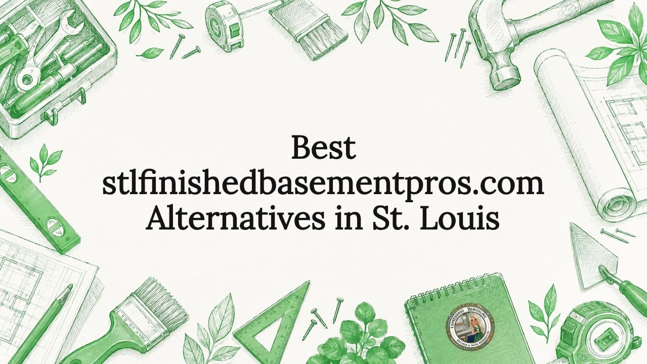 Decorative title card illustration for basement remodeling article