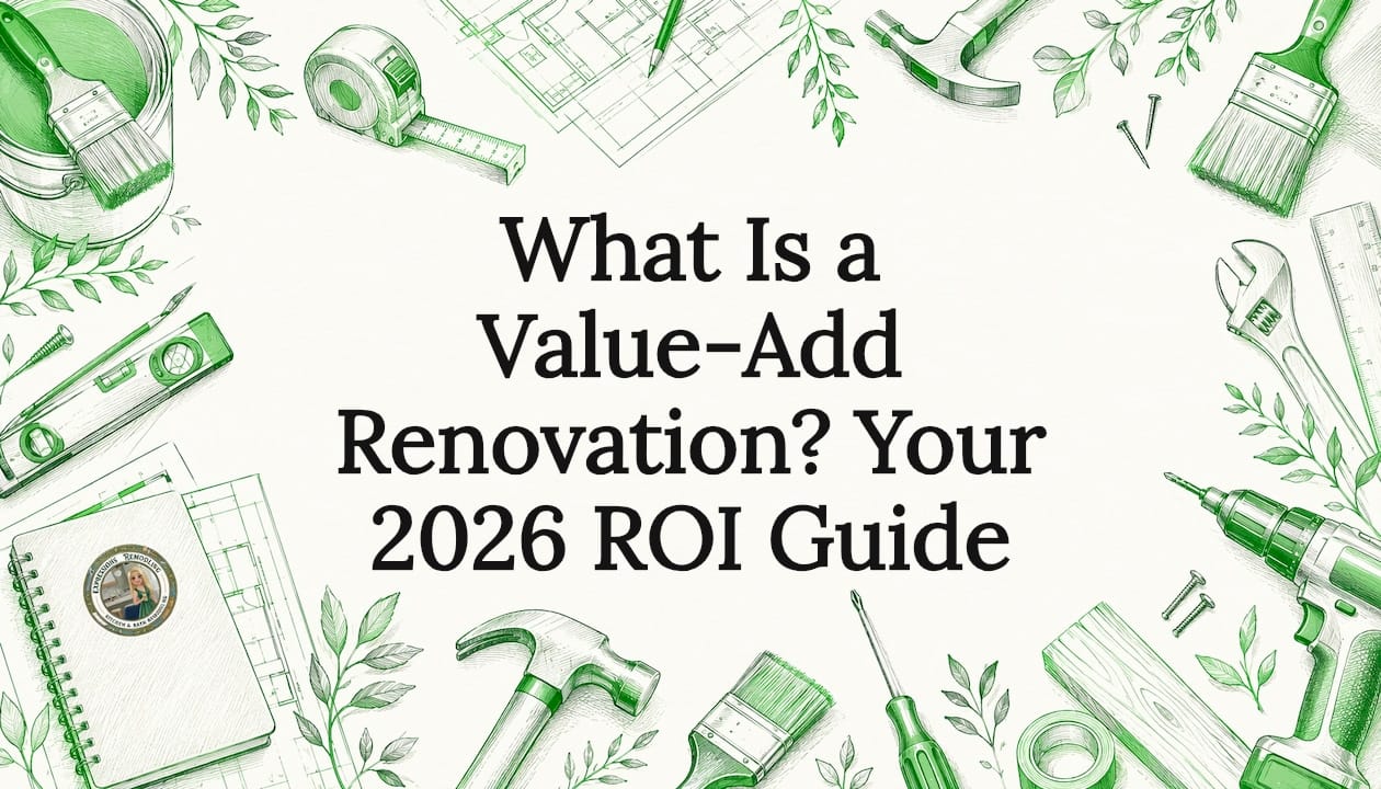 Decorative title card with renovation tools