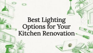 Decorative kitchen lighting title card illustration