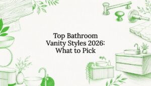 Decorative title card illustration for bathroom vanity styles
