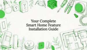 Decorative smart home installation title card illustration