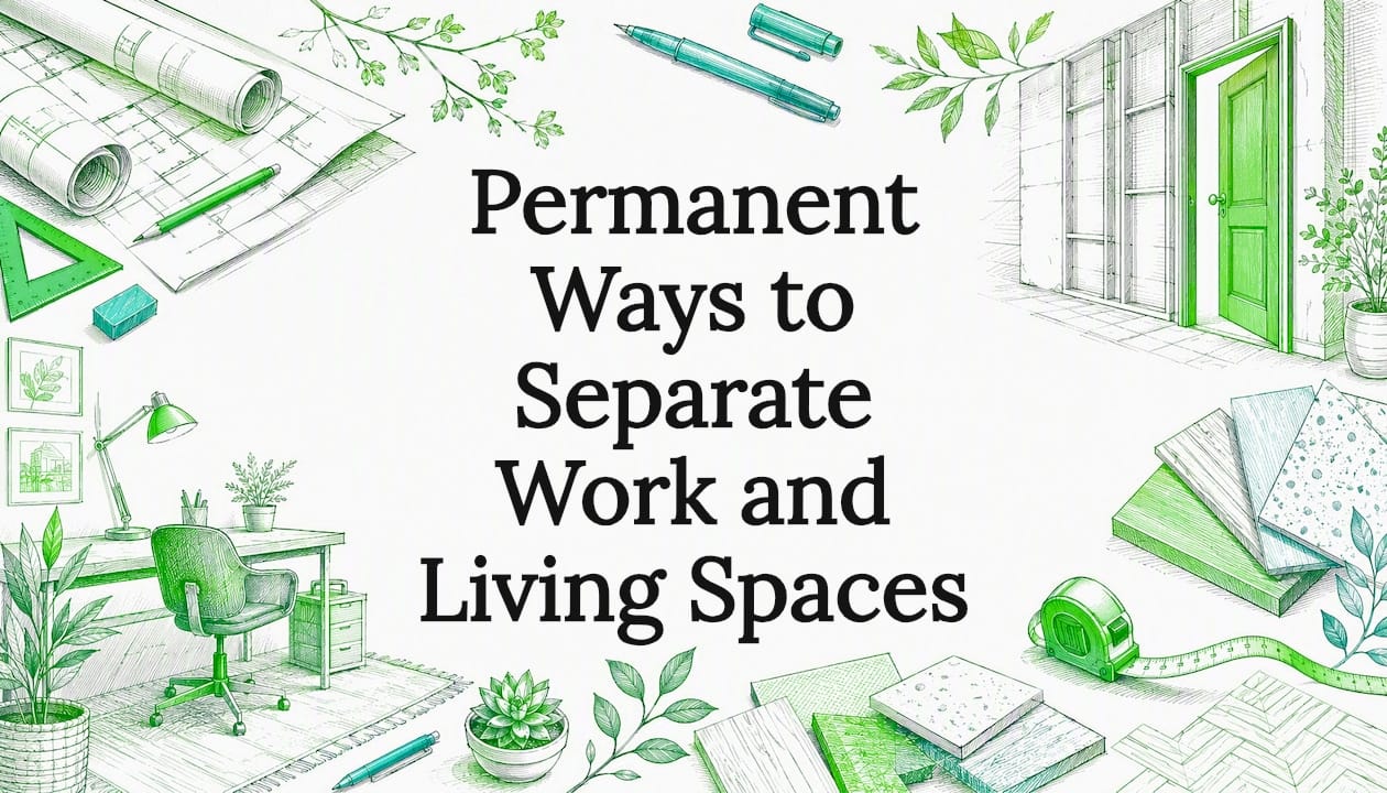 Decorative title card illustration for home office remodeling