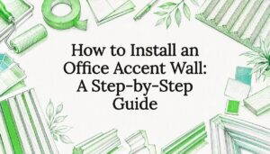 Decorative title card illustration for office accent wall article