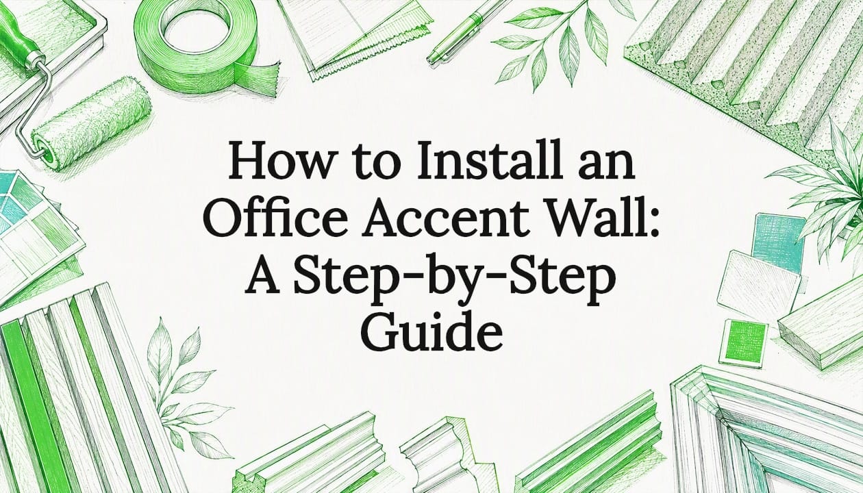 Decorative title card illustration for office accent wall article