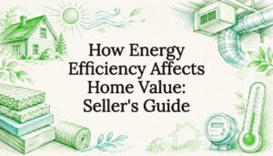 Decorative title card illustration for home energy efficiency article
