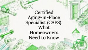 Decorative title card illustration for home remodeling and accessibility