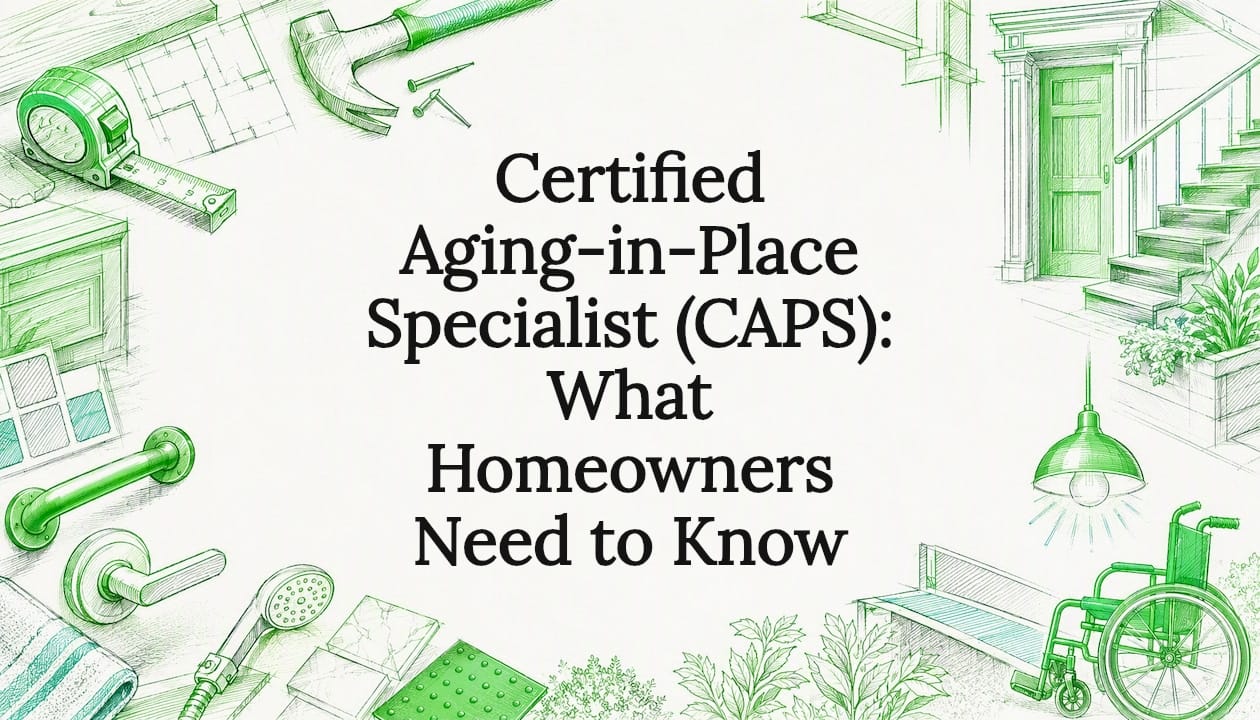 Decorative title card illustration for home remodeling and accessibility