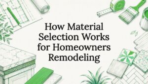 Decorative illustration theme for remodeling materials title card