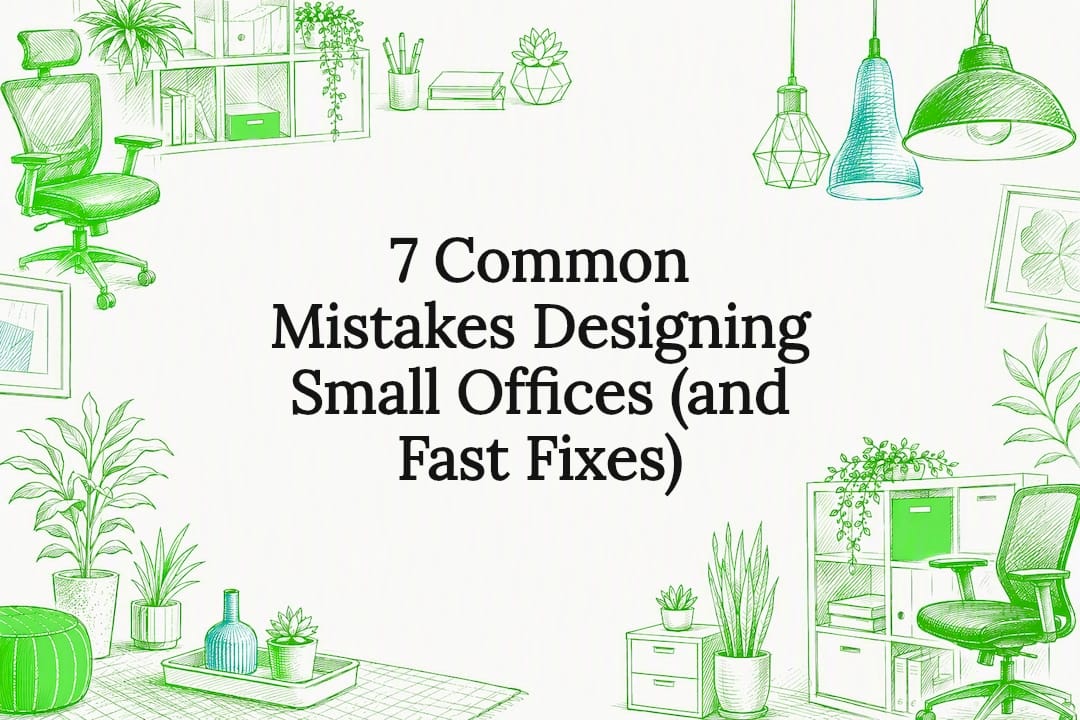 Decorative title card illustration for small office design
