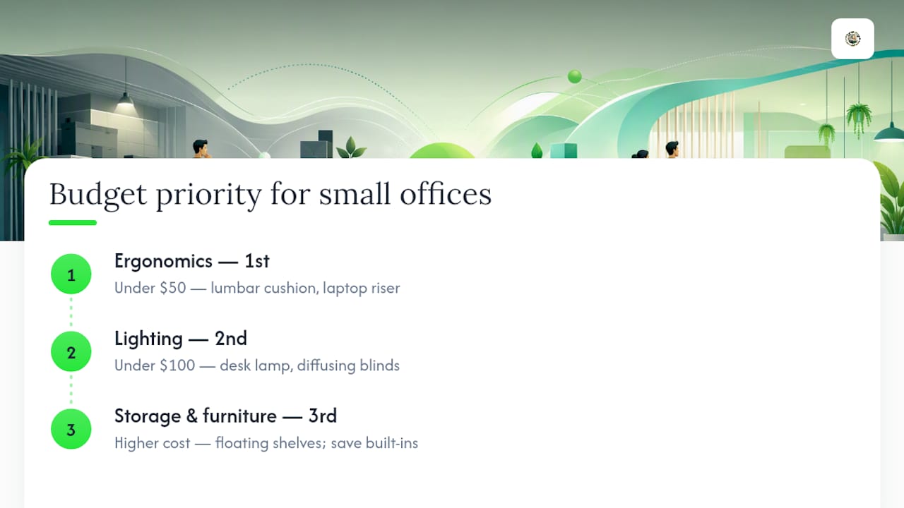 Budget priority diagram for small office remodel