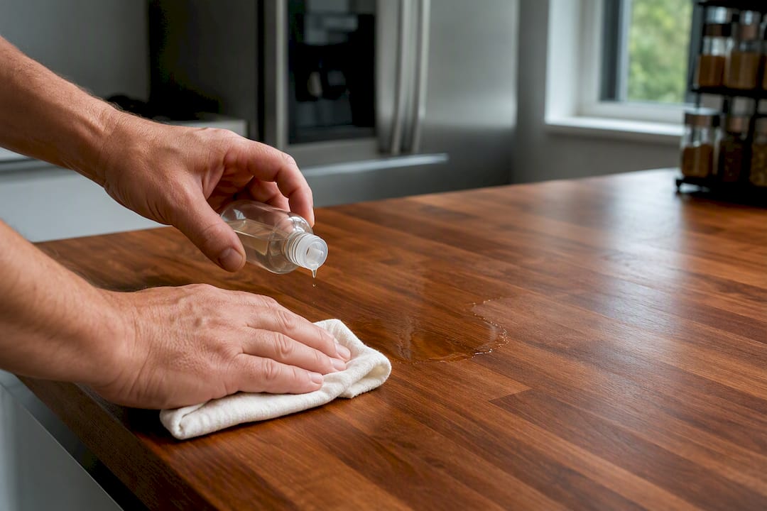 Oiling butcher block countertop surface