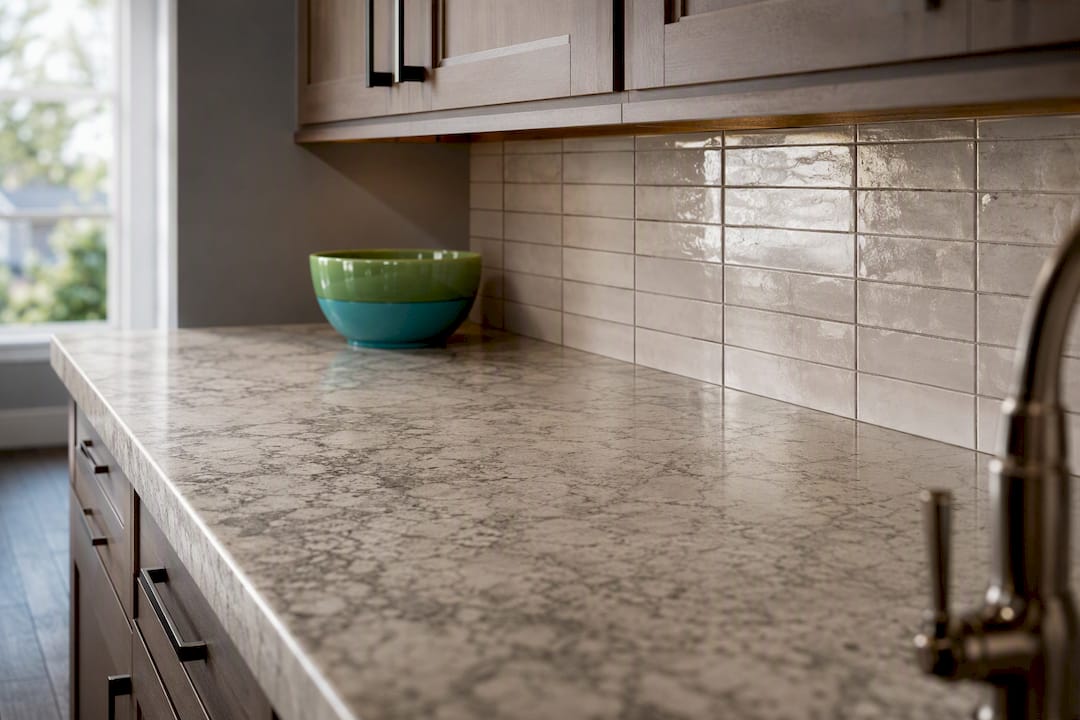 Kitchen remodel countertop and backsplash detail
