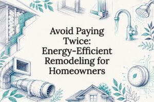 Decorative energy remodeling title card illustration