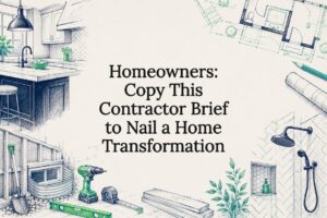 Decorative home transformation title card illustration