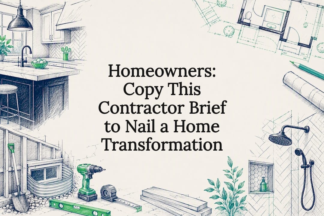 Decorative home transformation title card illustration