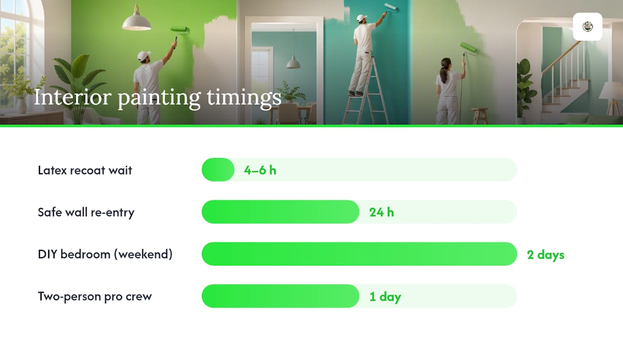Interior painting time comparison timeline
