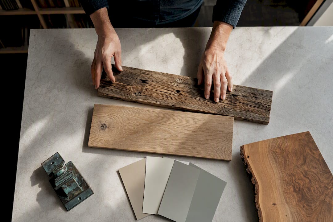 Sustainable wood and remodeling material samples