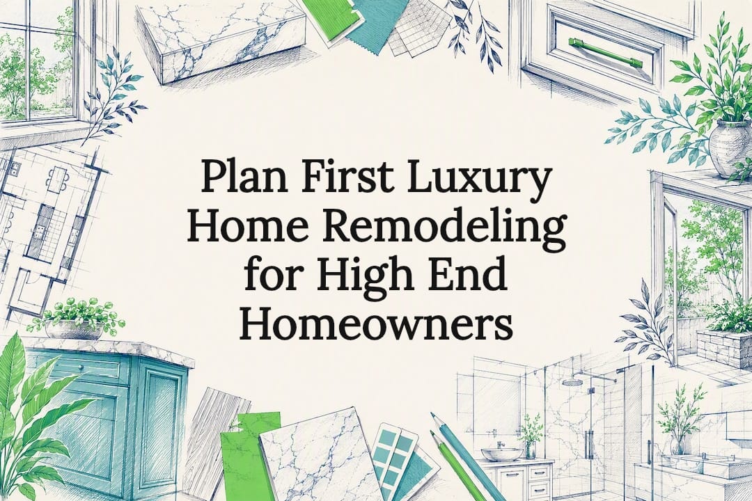 Decorative luxury remodeling title card illustration