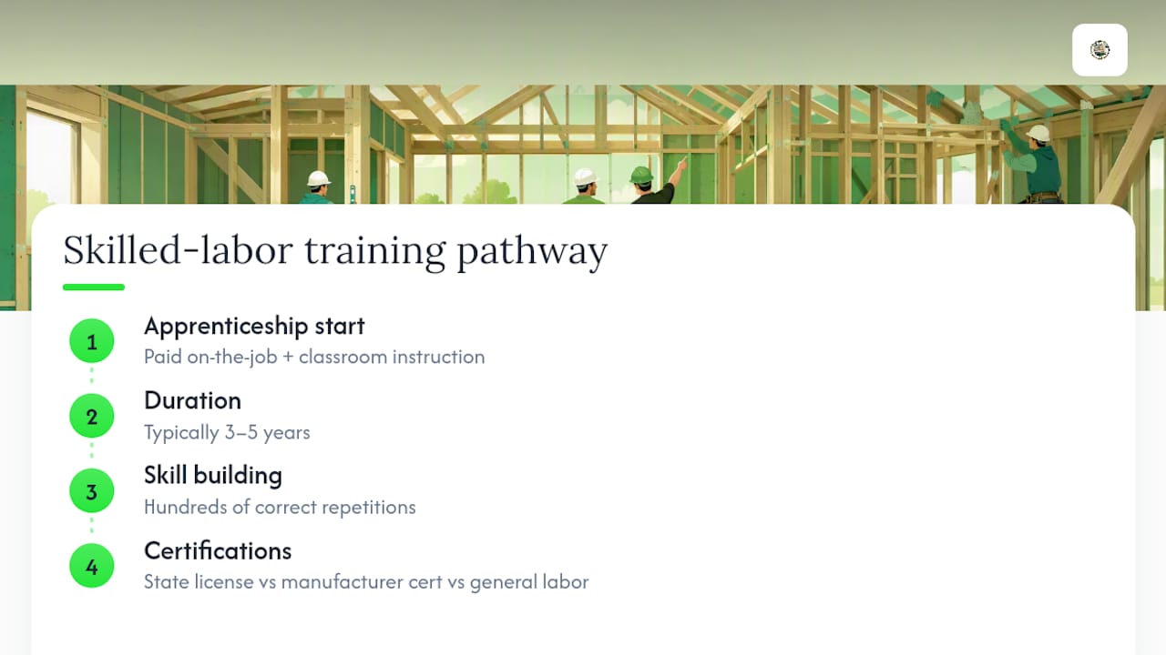 Trade training and certification pathway diagram