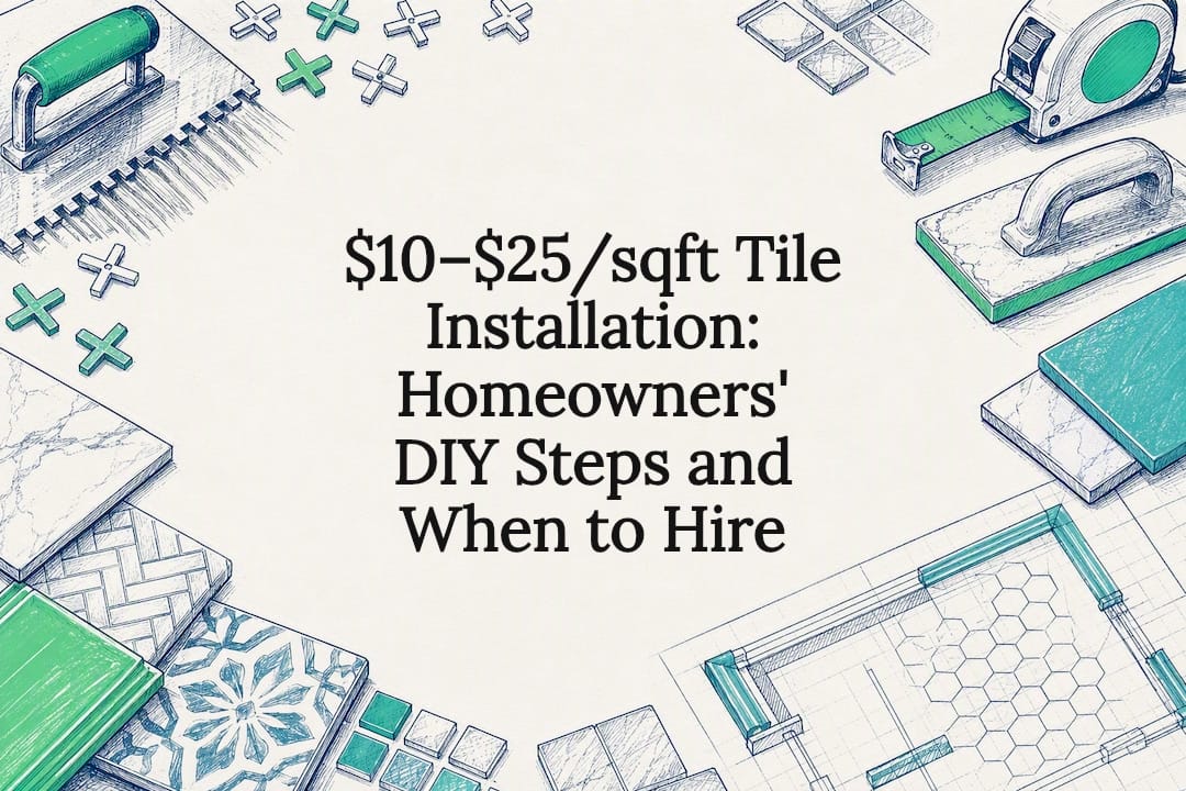 Hand-drawn tile tools title card illustration