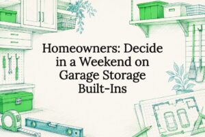 Decorative garage storage built-ins title card