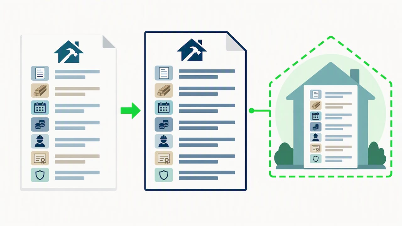 Illustration of estimate and contract protection fields