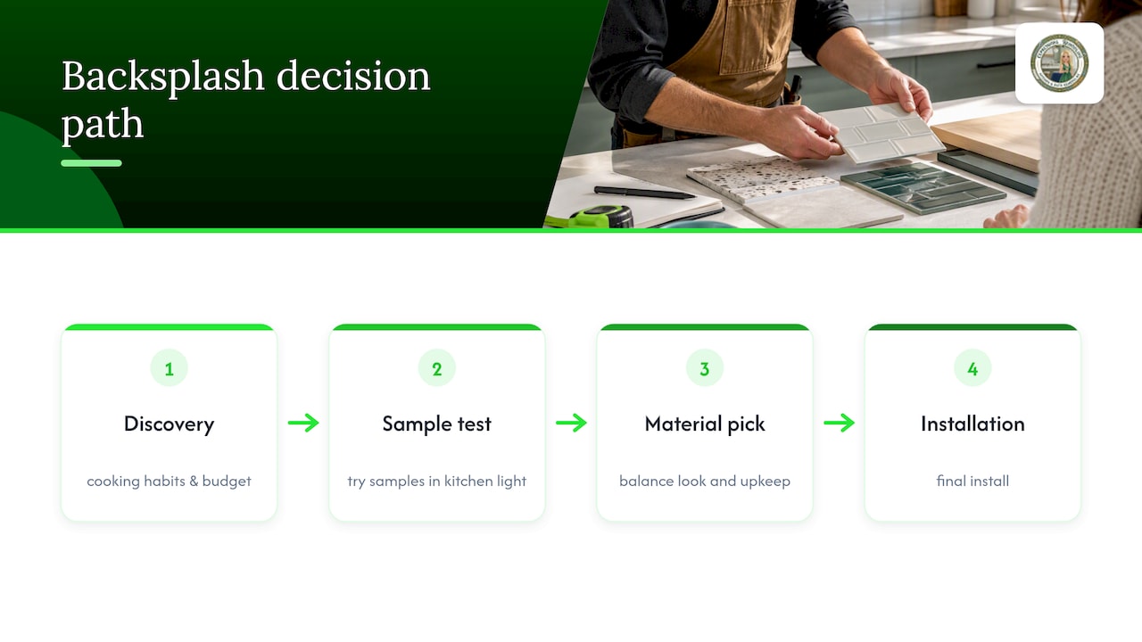 Four-stage backsplash selection process