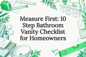 Decorative bathroom vanity checklist title card