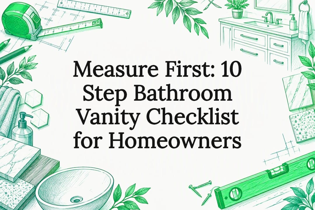 Decorative bathroom vanity checklist title card