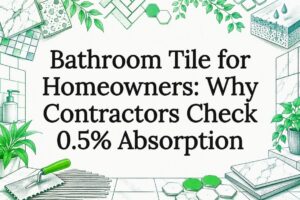 Hand-drawn bathroom tile title card