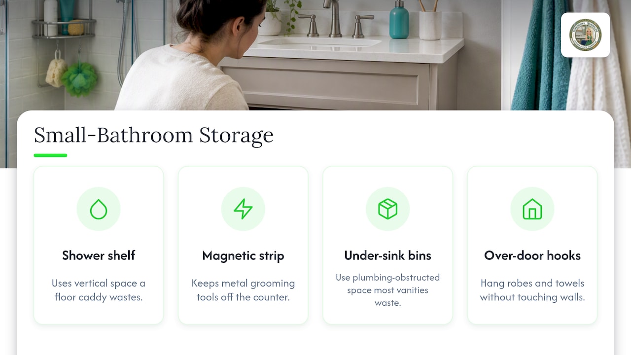 Seven small bathroom storage options
