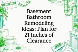 Sketch-framed basement bathroom remodeling title