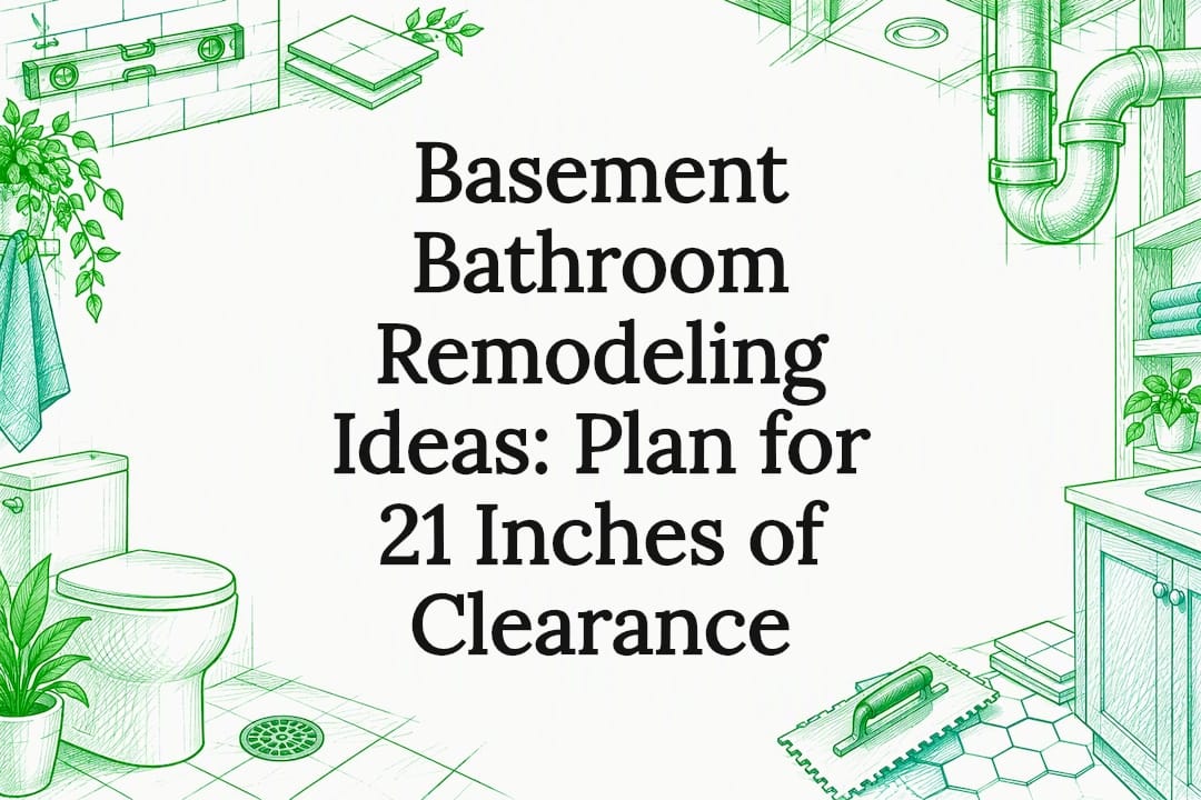 Sketch-framed basement bathroom remodeling title