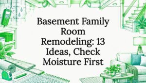 Basement remodeling title card illustration