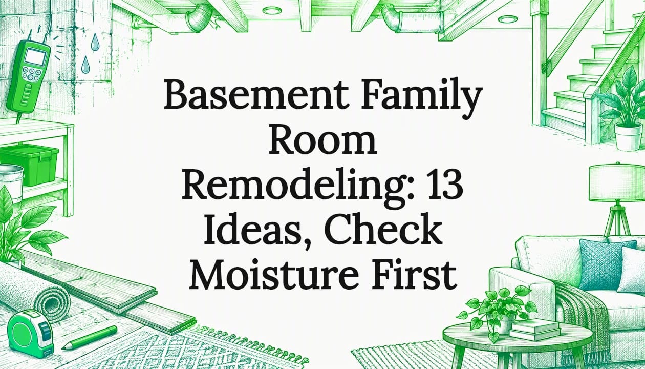 Basement remodeling title card illustration