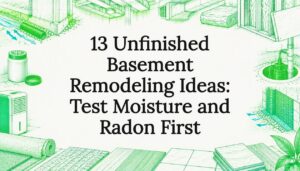 Basement remodeling title card illustration