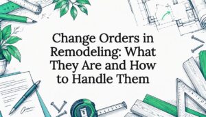 Remodeling tools frame a clear title area