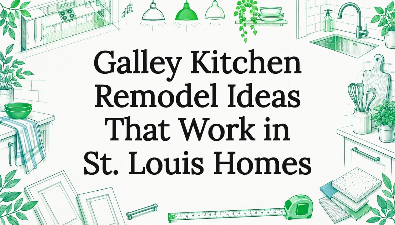 Hand-drawn galley kitchen title card