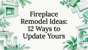 Decorative fireplace remodel title card