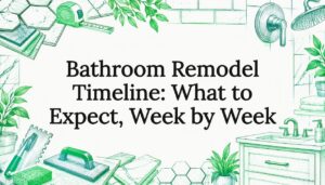 Bathroom remodel timeline title card
