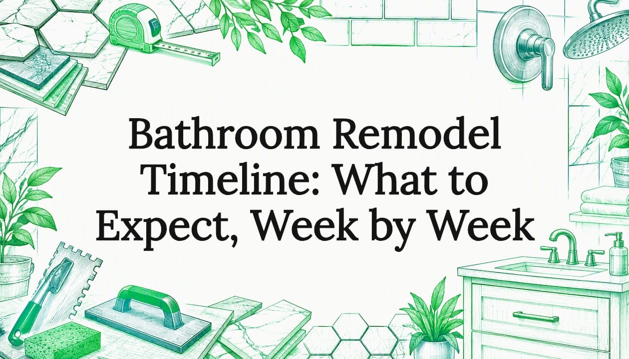 Bathroom remodel timeline title card
